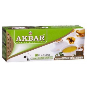 Чай Akbar (Акбар) Зеленый с жасмином 50г (25x1,5г)